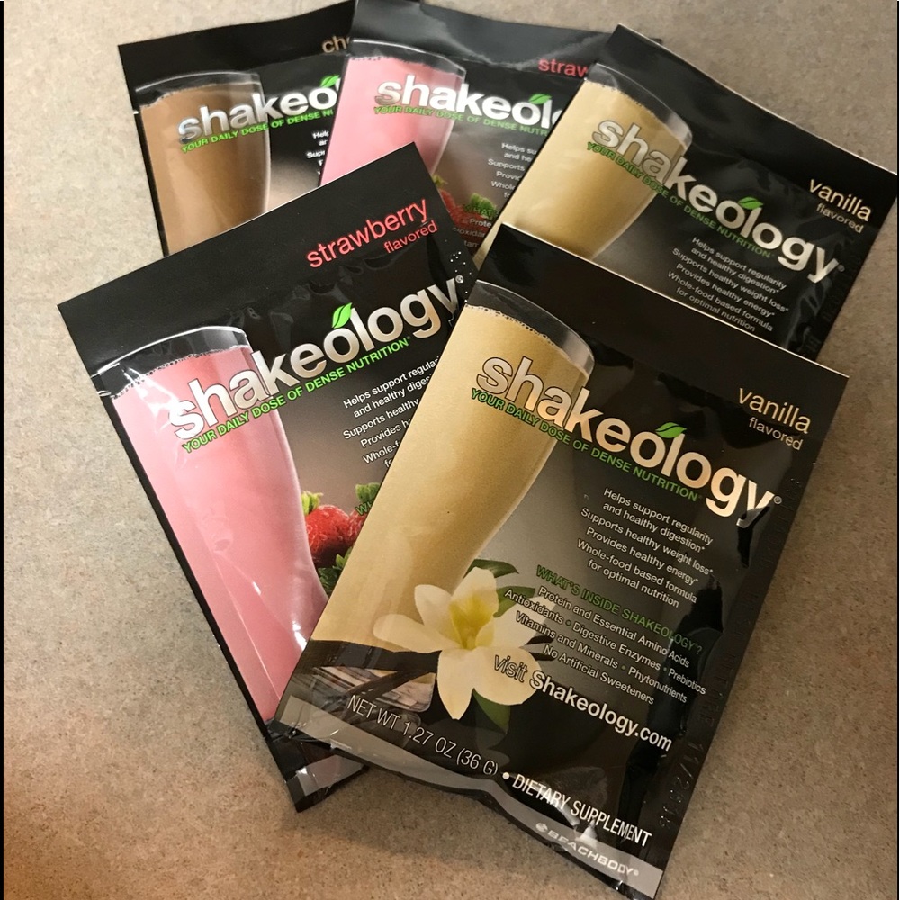 SHAKEOLOGY 5 INDIVIDUAL PACKAGED ASSORTED FLAVORS